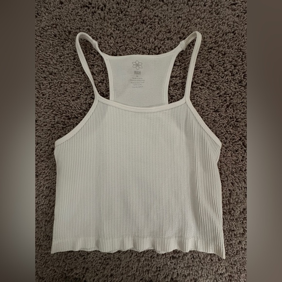 White Ribbed Tank Top - Picture 1 of 2